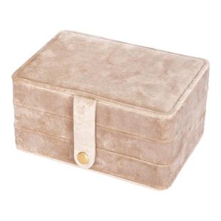 高档便携式新款首饰盒收纳盒多功能精致绒布珠宝盒项链戒指饰品盒