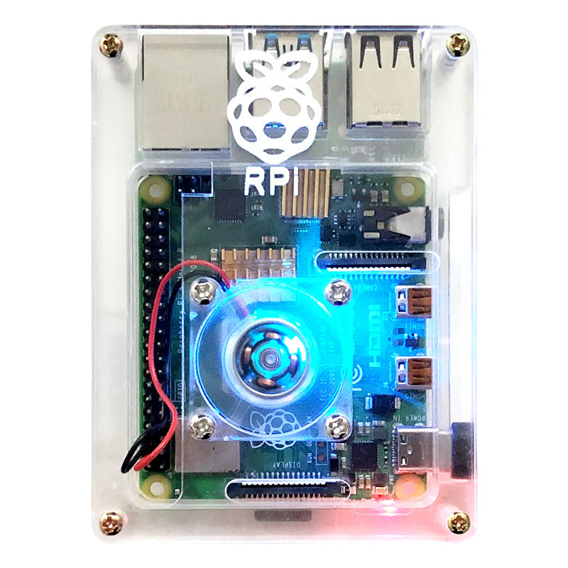 树莓派3代4代亚克力透明九层外壳带风扇RaspberryPi 4b机箱散热器