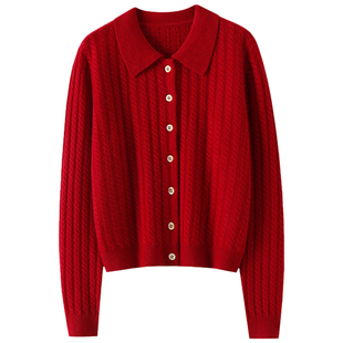 启超精致日常！加厚100%纯羊绒衫女开衫秋冬宽松毛衣针织开衫外套