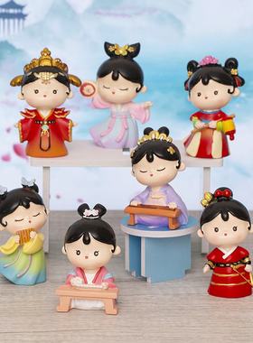 宫廷汉服女孩唐小媚生日礼物桌面树脂女生工艺品纪念旅游景点摆件