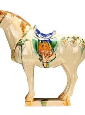 唐三彩博物馆文创马摆件帝王六骏