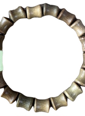 纯天然绿檀木手串单圈竹节小众设计感佛珠念珠手持文玩手串手饰女