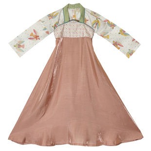 毛小姐 春秋燕子来时女童汉服 国风长袖襦裙连衣裙套装 舒适棉质