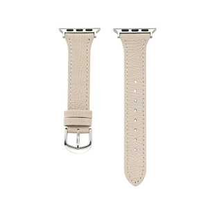 iserisewatch适用applewatchs11表带头层牛皮苹果手表10荔枝纹se9代iwatch8高级质感41mm秋冬女款透气创意6/7