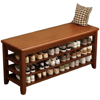 实木家用入户门口多功能换鞋凳子