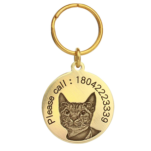 个性手工黄铜狗牌定制深刻铭牌猫咪狗狗宠物身份吊牌防丢纪念挂牌