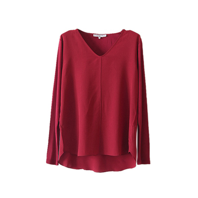 纯正双面桑蚕丝上衣长袖针织衫