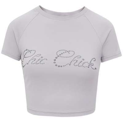 呼吸感烫钻棉辣妹修身