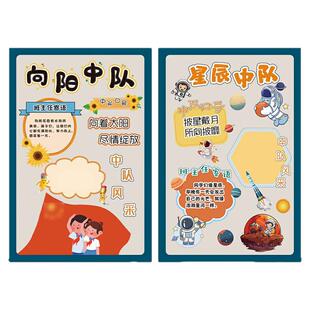 中队角布置墙贴班级文化小学教室少先先锋队口号知识徽队装饰标语