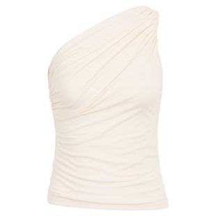 OTHERSTORE 维纳斯 性感高级不规则吊带背心女设计感白色斜肩上衣