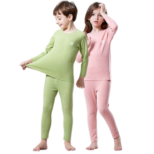 儿童秋衣秋裤套装加绒德男童女童保暖内衣秋冬女孩中大童打底抗寒