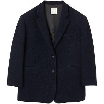 简约西装领毛呢外套SANDRO