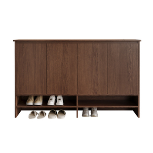 中古风门口家用小户型入户矮柜鞋柜玄关柜一体靠墙免拉手储物柜