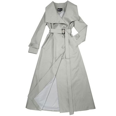 春季长款系带收腰显瘦风衣女