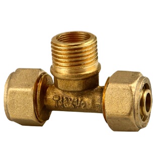 1216铝塑管等径弯头三通太阳能热水器4分铜接头内外丝铜接头配件