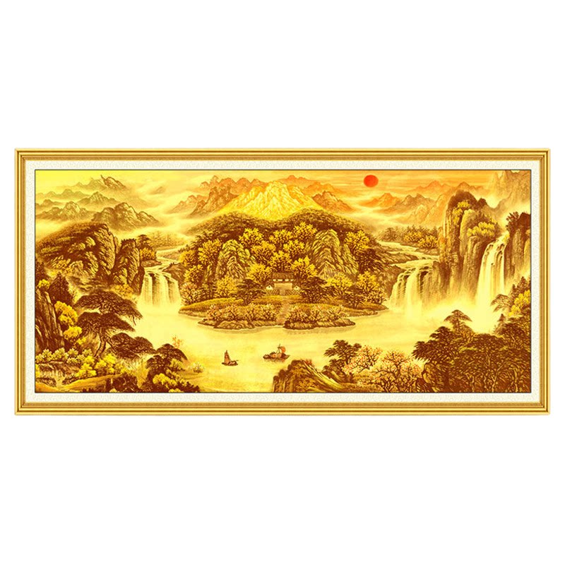 背靠金山自粘卧室床头贴画现代简约轻奢客厅沙发金山背景墙墙贴画