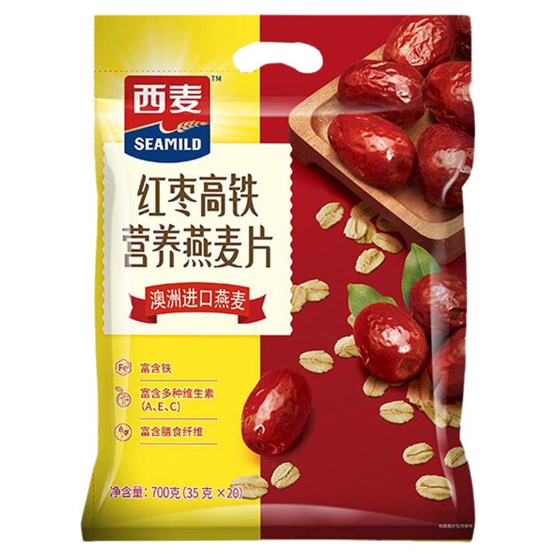 西麦红枣高铁牛奶燕麦片核桃高钙多谷物麦片