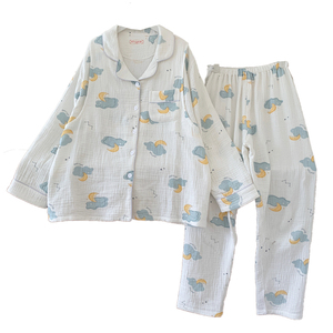 纯棉纱布透气孕妇哺乳月子服套装