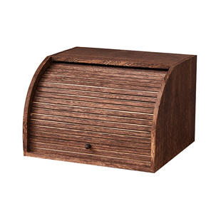 实木玄关收纳盒家用面包零食整理箱茶杯茶具收纳柜防尘化妆品置物