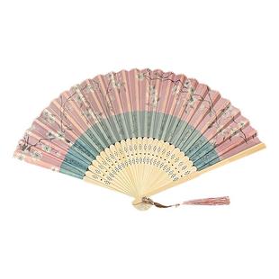 新中式国风古风扇子汉服古典舞折扇舞蹈扇竹扇拍照道具折叠扇子