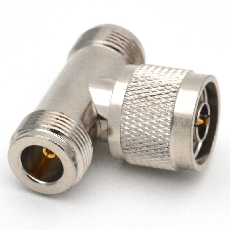 射频转接头N头三通对讲机-JKK铜插头N芯连接器转换头型同轴耐高温