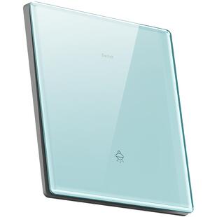 国际电工冰蓝超薄镜面玻璃一开双控开关86型暗装面板家用五孔插座