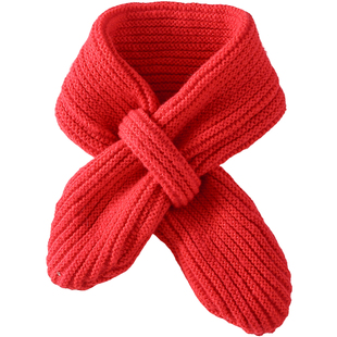 【新年】棉花堂儿童围巾红色过年喜庆男孩女孩加厚保暖毛线红围脖