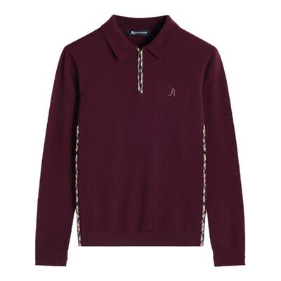 【雅格狮丹】女半拉链修身针织衫