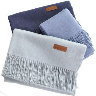 美拉德仿羊绒围巾女冬季新款纯色保暖百搭春秋高端大红色围脖披肩