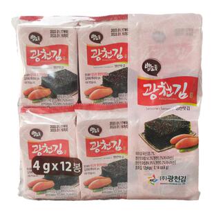 韩国原装进口广川明太鱼籽味海苔即食儿童寿司包饭烤紫菜微辣48g