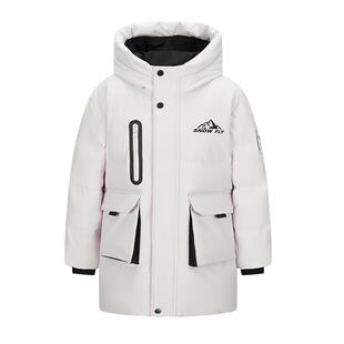 雪中飞儿童羽绒服男童女童冬季新款中长款连帽加厚保暖防风防寒服