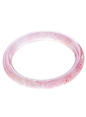 白水体草莓晶手镯渐变粉红色水晶