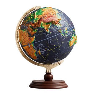 得力地球仪3d立体悬浮正版学生用初中生2025新款儿童启蒙3d立体凹凸小学生用浮雕摆件轻奢高档男孩生日礼物