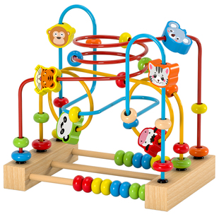 早教绕珠积木大颗粒可啃咬0到3岁婴幼儿童1-2宝宝男女孩益智玩具