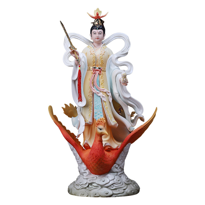 九天玄女娘娘像家用供奉陶瓷摆件