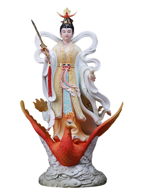 九天玄女娘娘像家用供奉陶瓷摆件