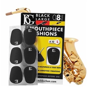 法国BG 牙垫 黑色/透明 加厚 薄 单簧管/黑管笛头贴 萨克斯6片装