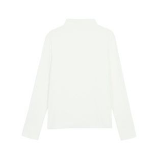 pusumede软弹空气 简约半高领针织打底衫女基础款宽松长袖T恤上衣