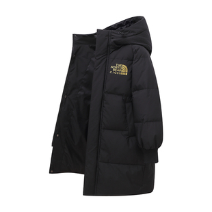 波拉款儿童羽绒服女童长款2025冬新款男中大童加厚青少年过膝外套