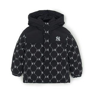 MLB儿童羽绒服25冬季新款NY钻石老花鹅绒连帽运动外套7ADJM1056