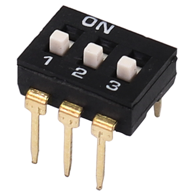 拨码开关2.54mm贴片黑色