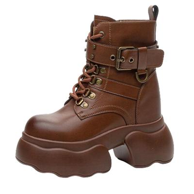 内增高单靴秋冬震地王真皮马丁靴