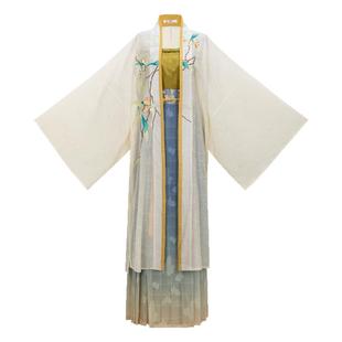 花朝记|西园|宋制汉服铁拐墓长衫百迭裙宋抹提花印金绣花传统风