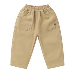 右欧男童女童薄绒直筒裤儿童加厚休闲裤洋气百搭冬季新款童装裤子