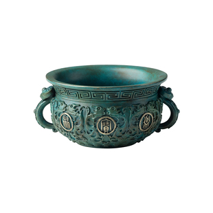 铜师傅 见微系列《聚宝盆(小号)》工位桌面招财进宝创意铜摆件