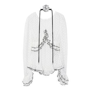 【赵美延 申素贤同款】ORA GENESIS2025秋季玫瑰蕾丝荷叶边上衣