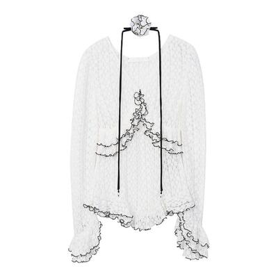 【赵美延 申素贤同款】ORA GENESIS2025秋季玫瑰蕾丝荷叶边上衣