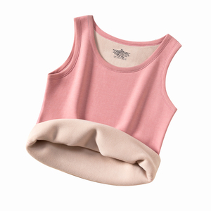 加绒加厚保暖背心女款德绒无痕冬季内搭一体绒吊带上衣棉马甲防寒