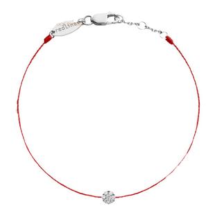 Redline/红绳女士Illusion闪耀0.05克拉圆形钻石白金绳制手链