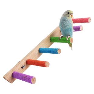 鹦鹉站杆磨砂攀爬梯玩具解闷鸟架自嗨专用磨牙磨爪棒鸟笼装饰配件